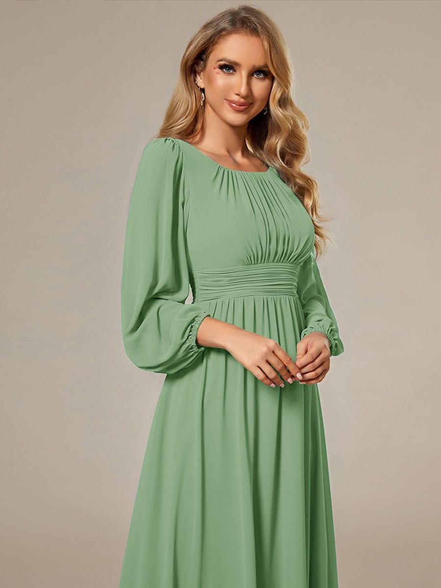 ever CELESTE|Chiffon Long Sleeve Pleated Maxi Bridesmaid Dress