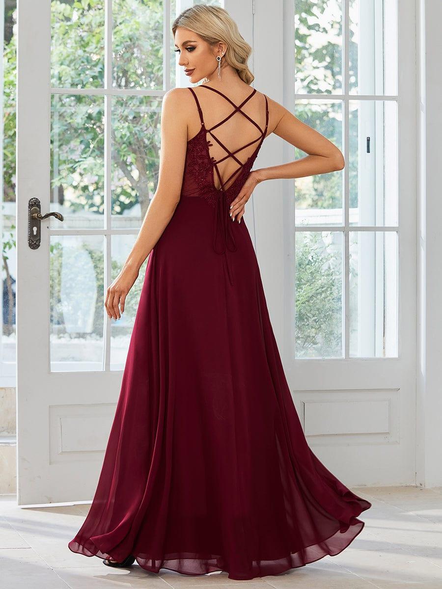 ever RUBY|Multiway Chiffon and Lace Open Back Bridesmaid Dress with Spaghetti Straps