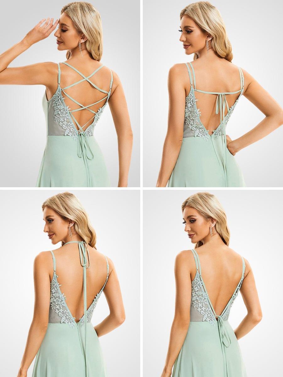 ever RUBY|Multiway Chiffon and Lace Open Back Bridesmaid Dress with Spaghetti Straps