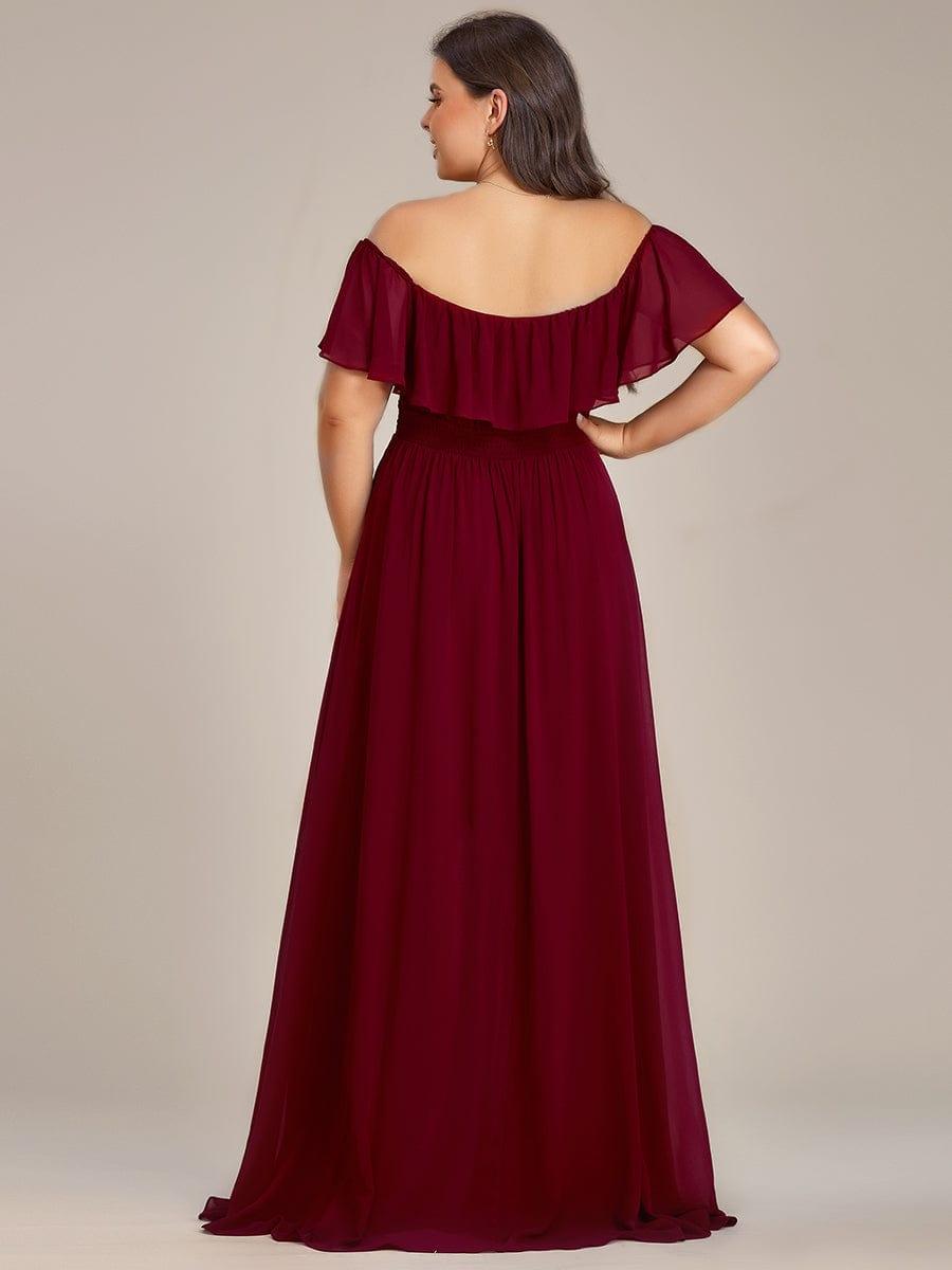Chiffon Off-The-Shoulder High Low Bridesmaid Dress(Final Sale)