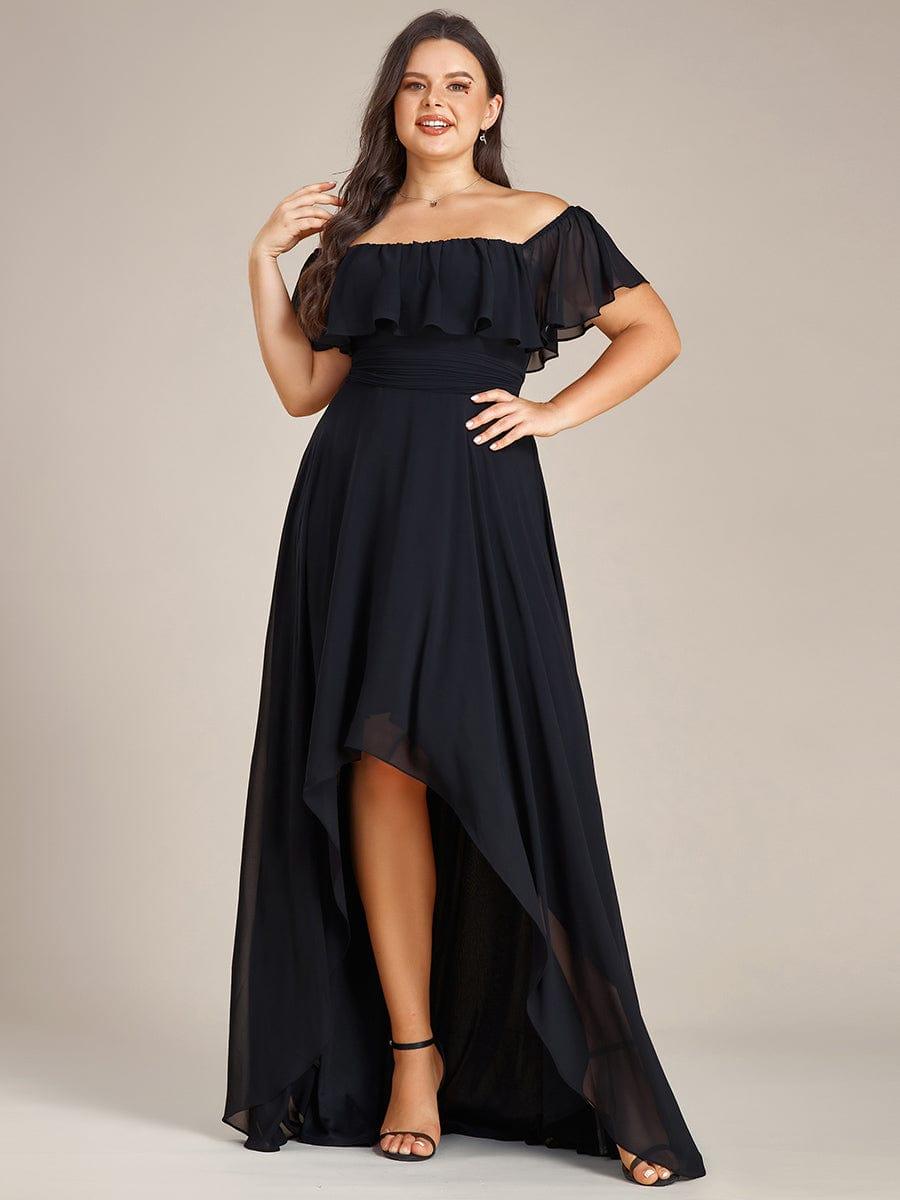 Chiffon Off-The-Shoulder High Low Bridesmaid Dress(Final Sale)