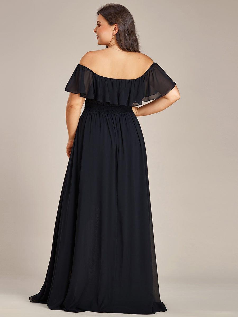 Chiffon Off-The-Shoulder High Low Bridesmaid Dress(Final Sale)