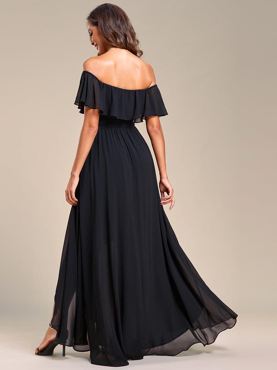 Chiffon Off-The-Shoulder High Low Bridesmaid Dress(Final Sale)