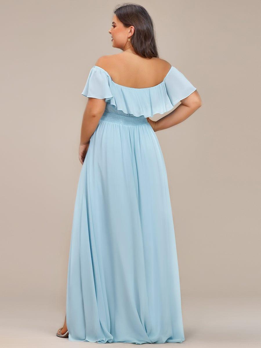 Chiffon Off-The-Shoulder High Low Bridesmaid Dress(Final Sale)