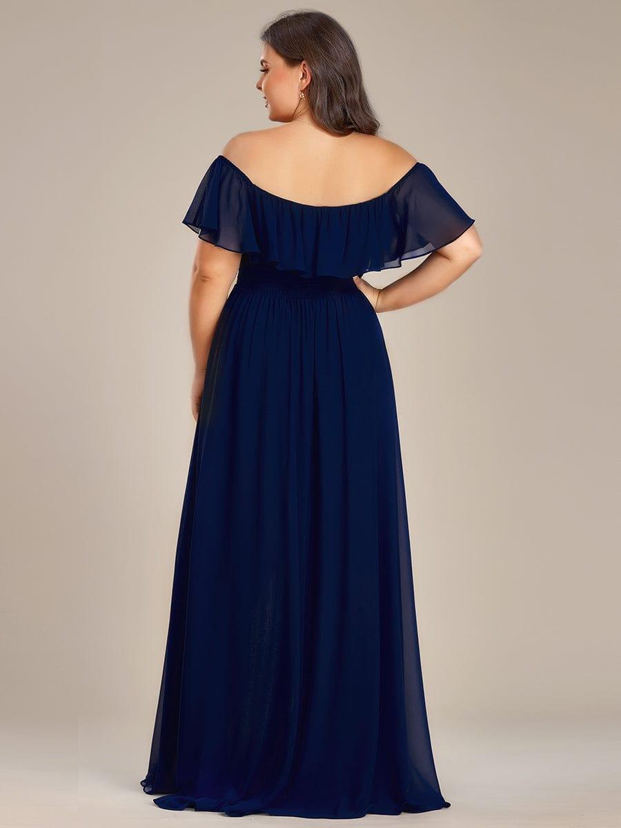 Chiffon Off-The-Shoulder High Low Bridesmaid Dress(Final Sale)