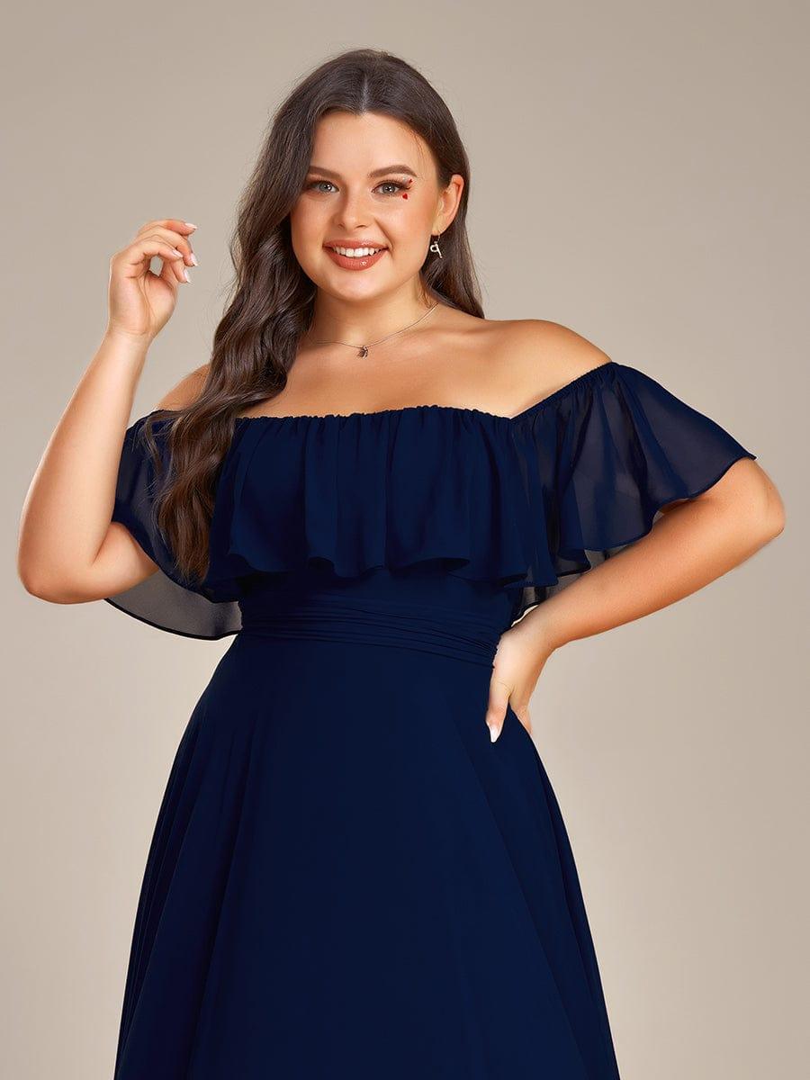Chiffon Off-The-Shoulder High Low Bridesmaid Dress(Final Sale)