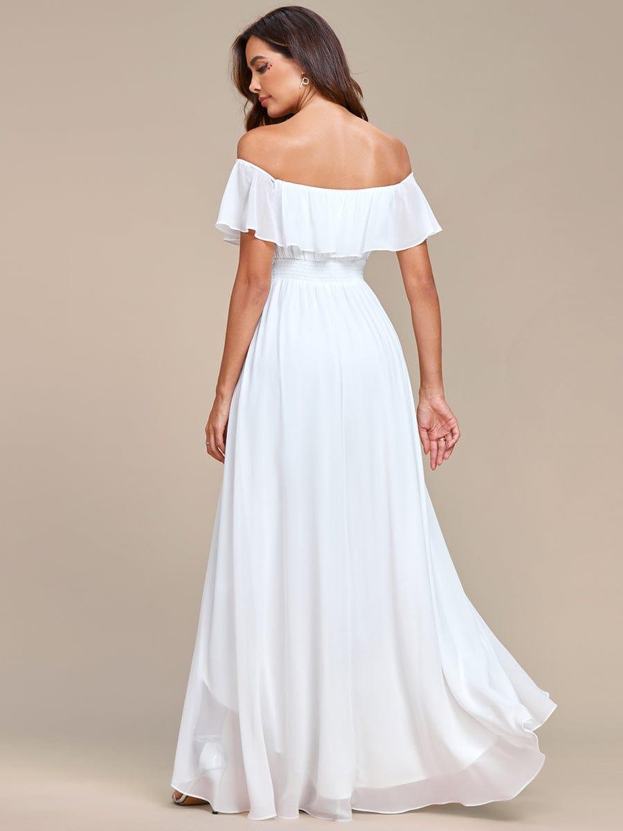 Chiffon Off-The-Shoulder High Low Bridesmaid Dress(Final Sale)