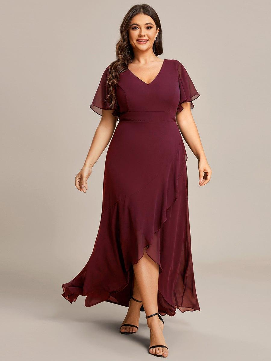 ever OREE|Charming Chiffon Bridesmaid Dress with Lotus Leaf Hemline(Final Sale)