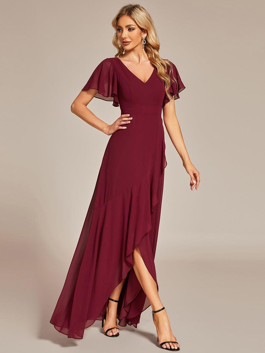 ever OREE|Charming Chiffon Bridesmaid Dress with Lotus Leaf Hemline(Final Sale)