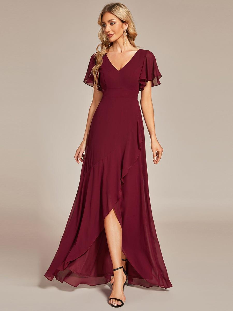ever OREE|Charming Chiffon Bridesmaid Dress with Lotus Leaf Hemline(Final Sale)