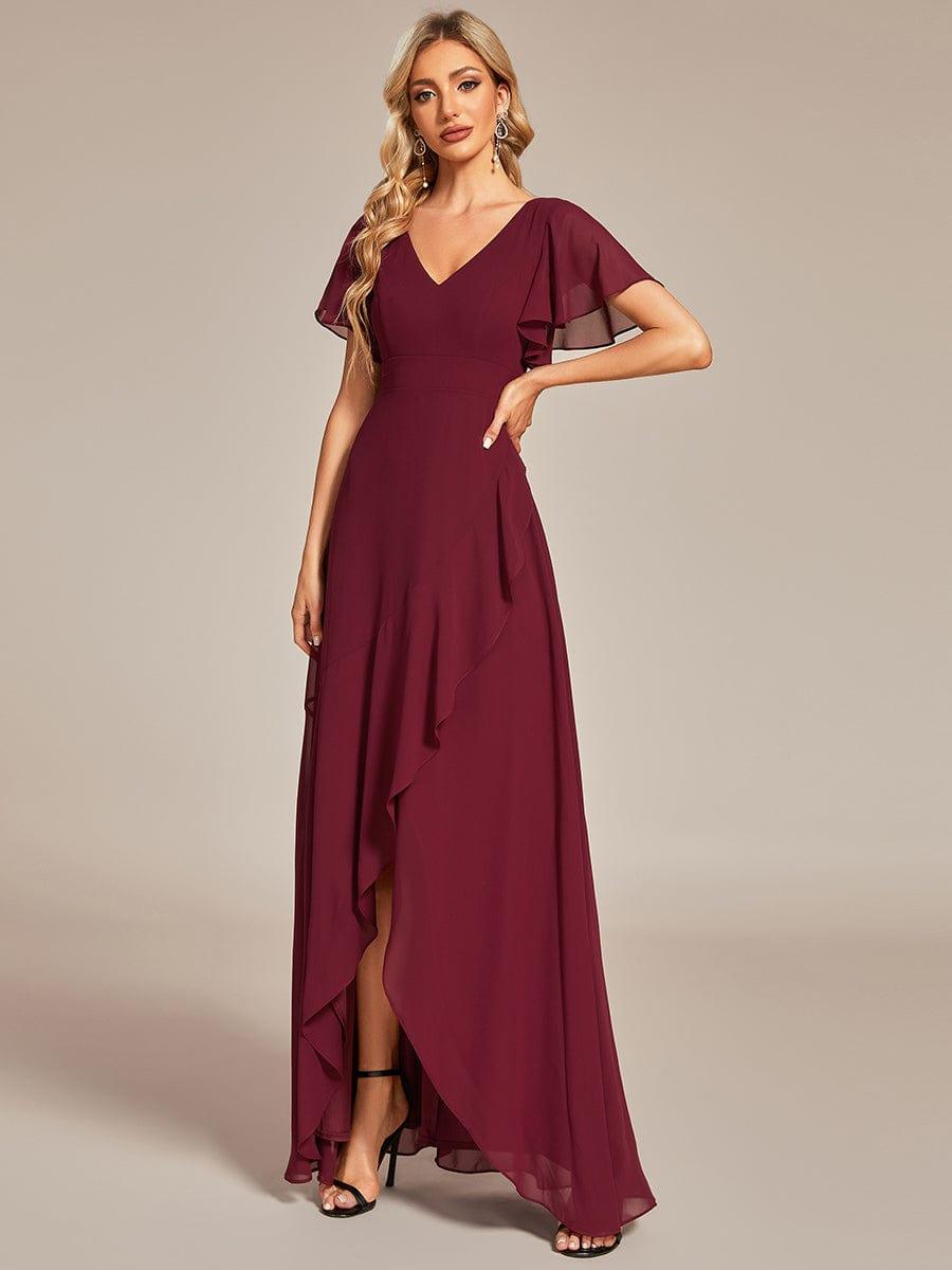 ever OREE|Charming Chiffon Bridesmaid Dress with Lotus Leaf Hemline(Final Sale)