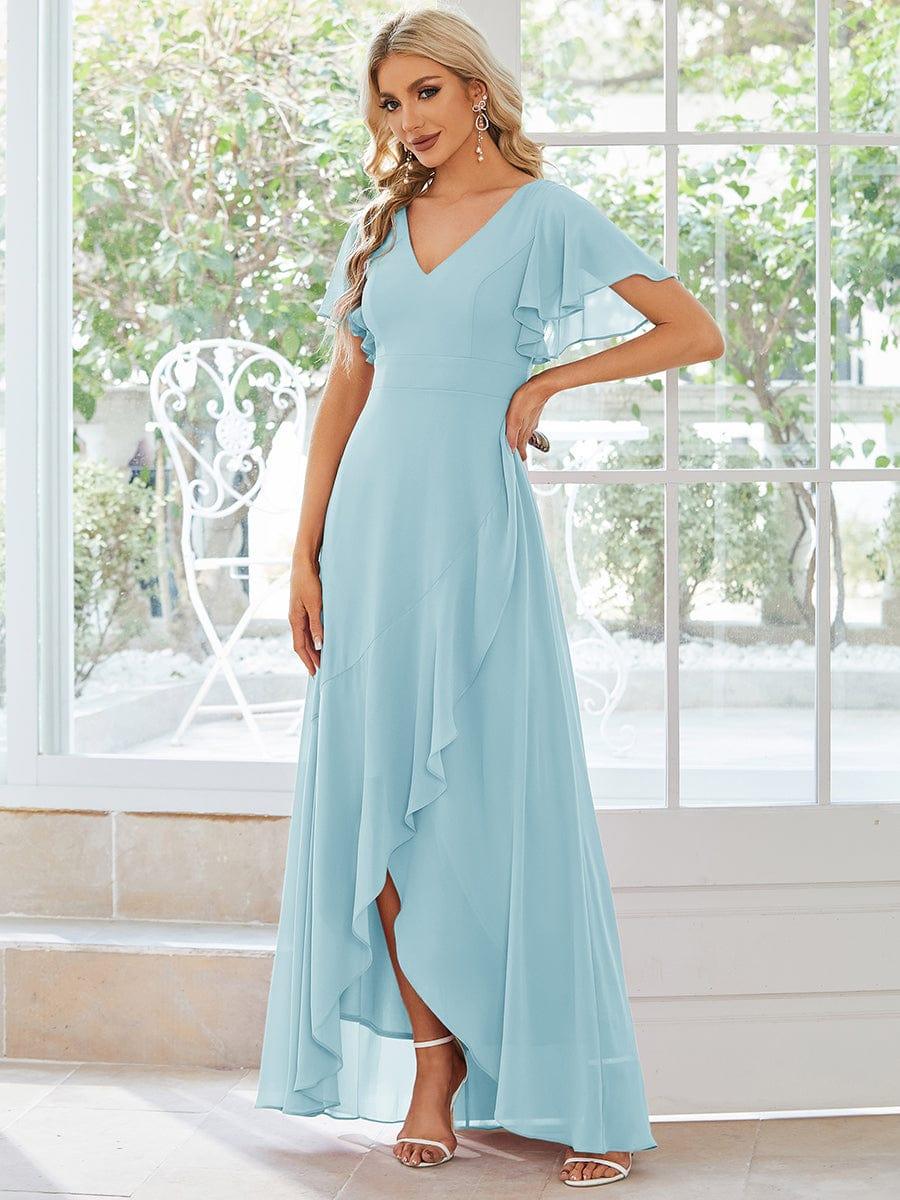 ever OREE|Charming Chiffon Bridesmaid Dress with Lotus Leaf Hemline(Final Sale)