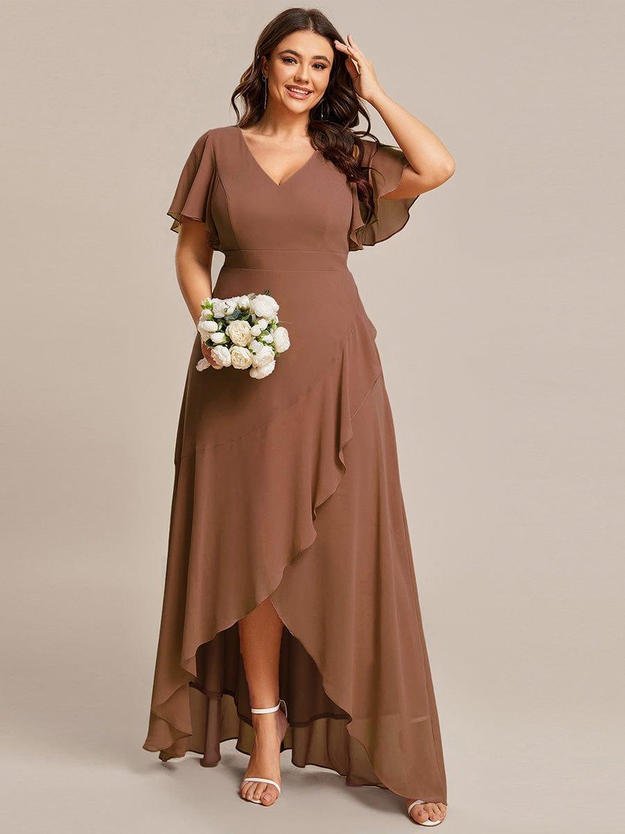ever OREE|Charming Chiffon Bridesmaid Dress with Lotus Leaf Hemline(Final Sale)