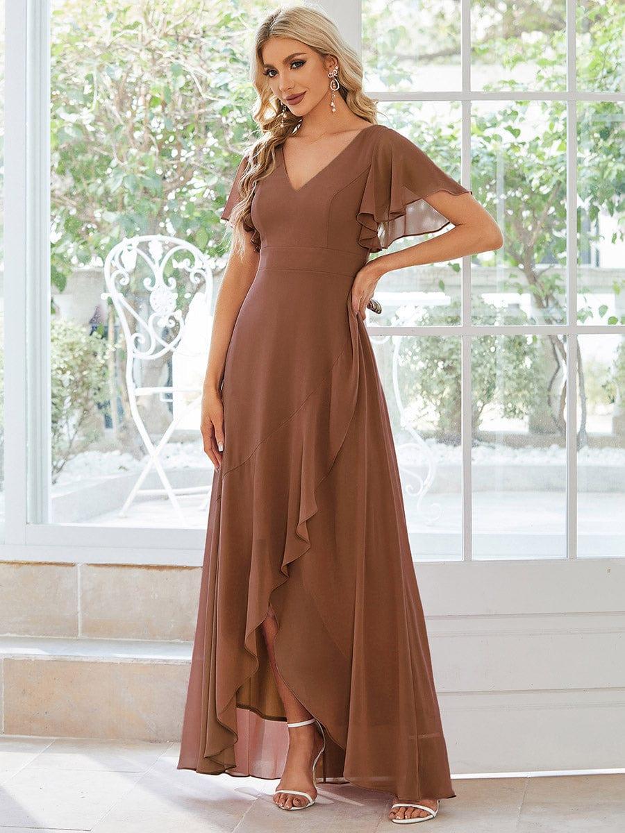 ever OREE|Charming Chiffon Bridesmaid Dress with Lotus Leaf Hemline(Final Sale)