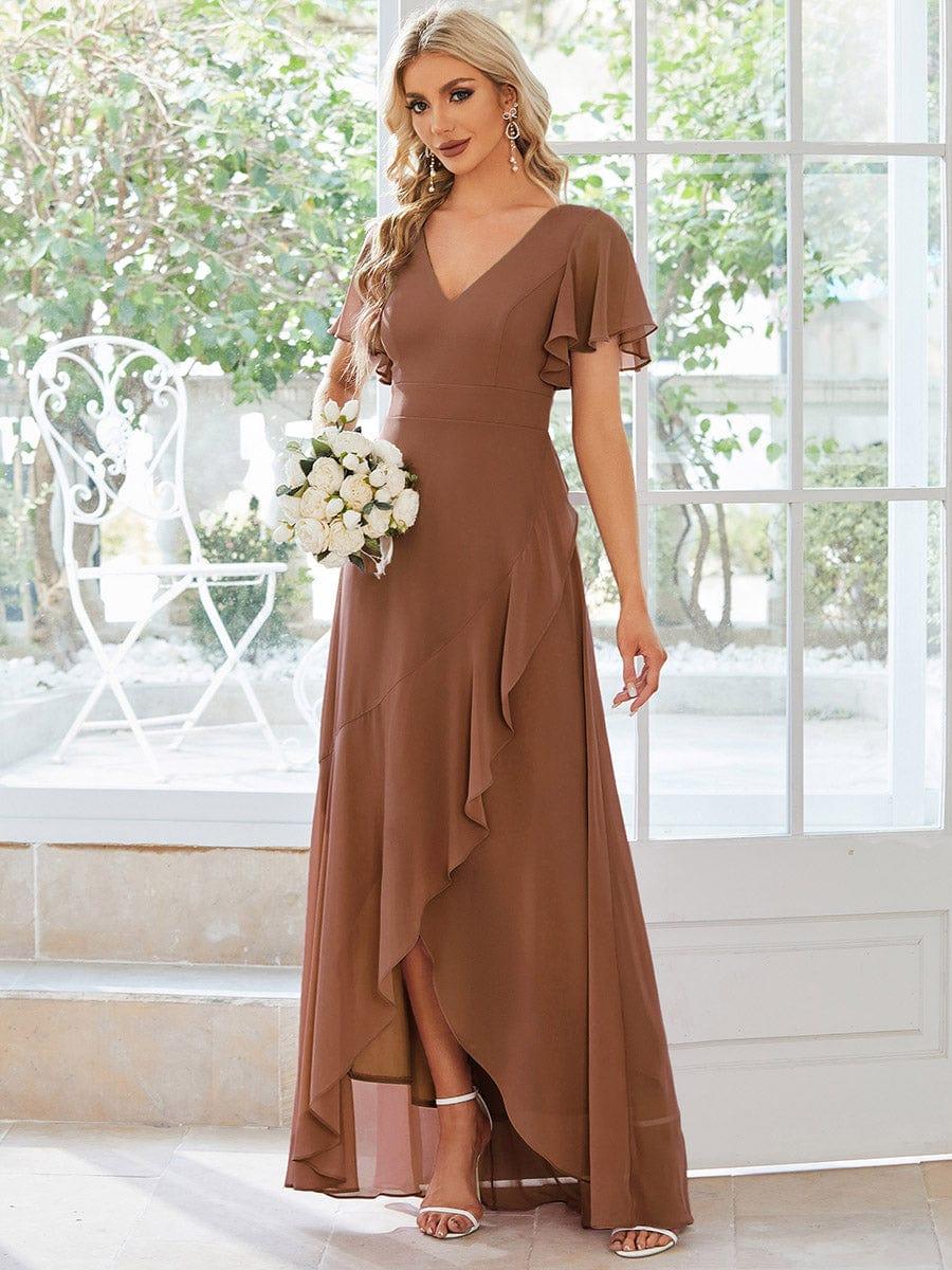ever OREE|Charming Chiffon Bridesmaid Dress with Lotus Leaf Hemline(Final Sale)