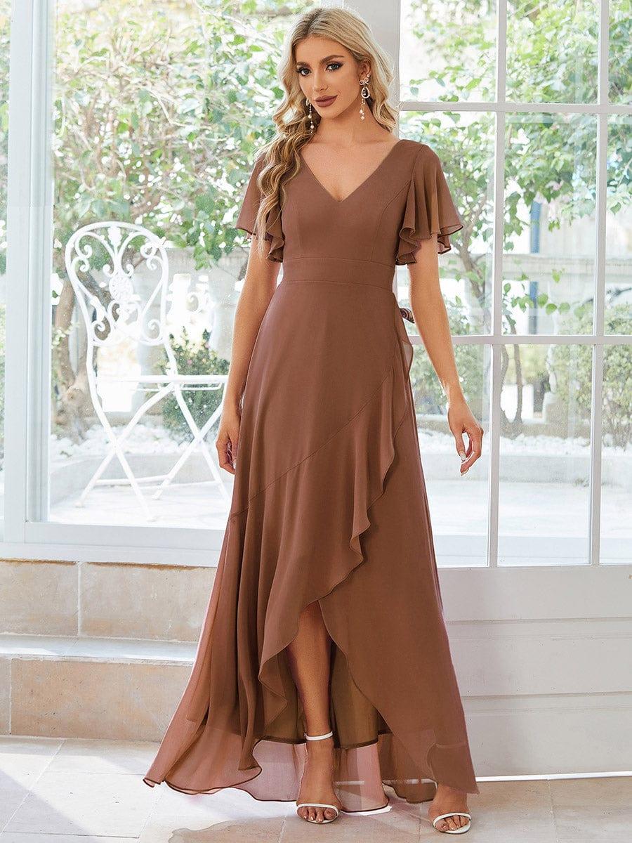 ever OREE|Charming Chiffon Bridesmaid Dress with Lotus Leaf Hemline(Final Sale)