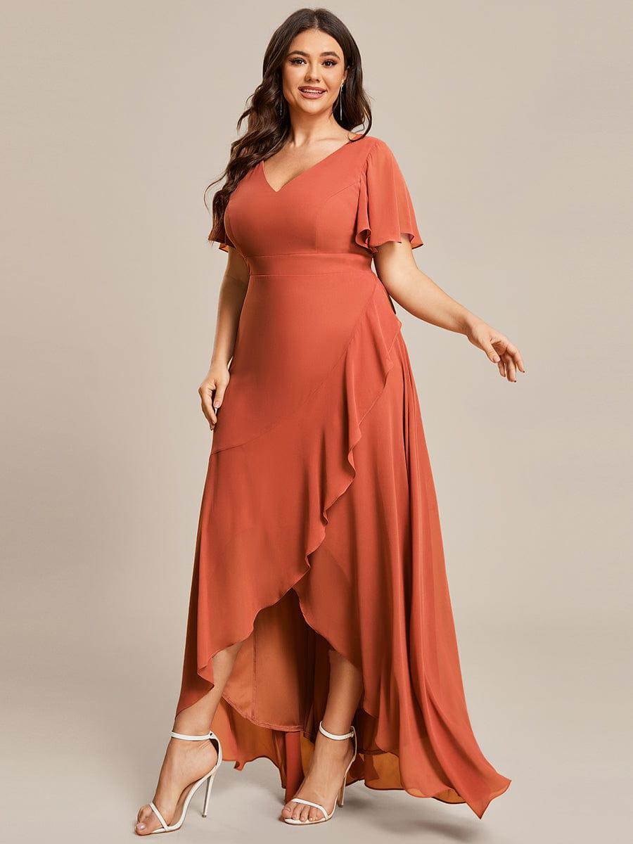 ever OREE|Charming Chiffon Bridesmaid Dress with Lotus Leaf Hemline(Final Sale)