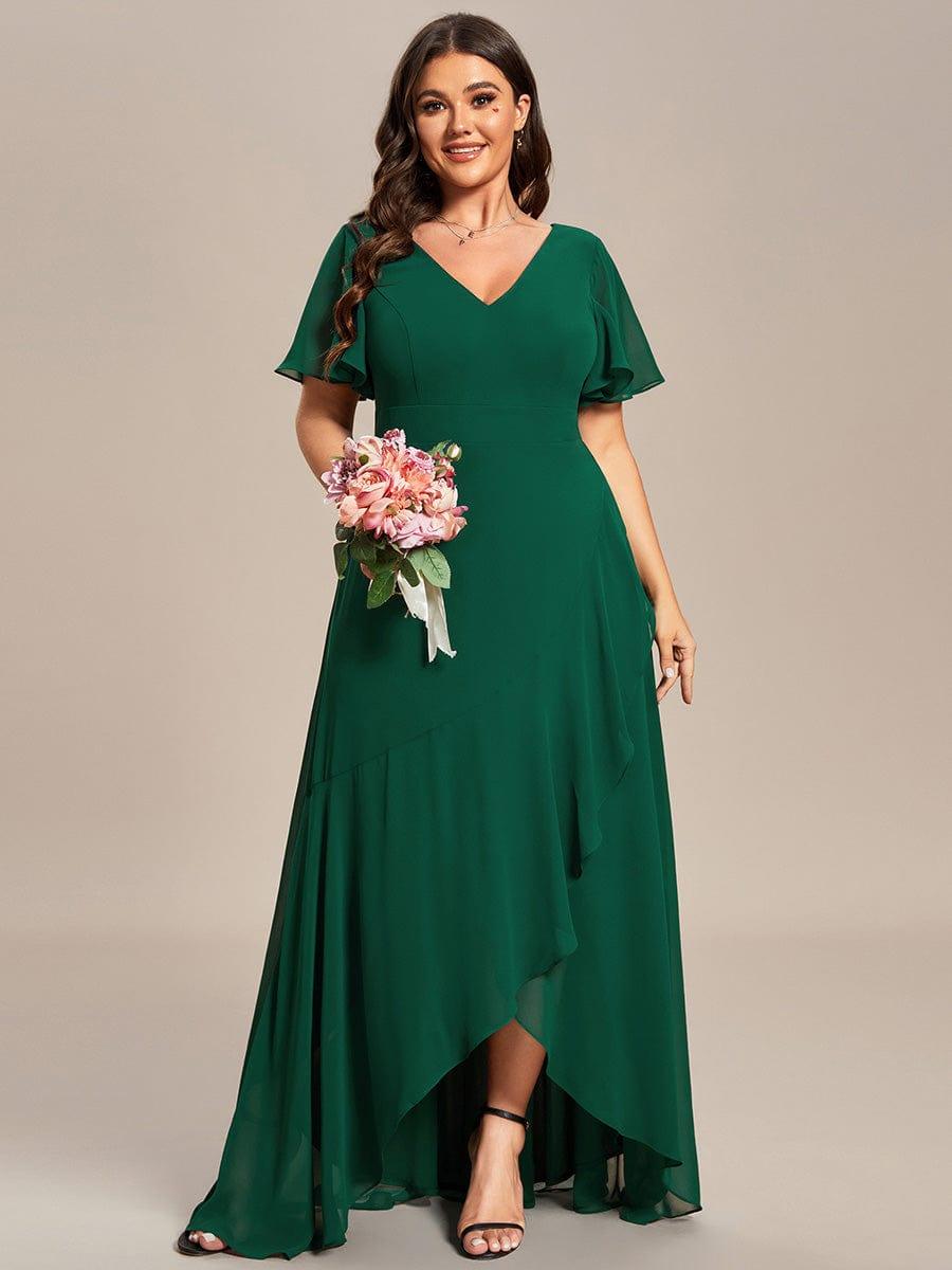 ever OREE|Charming Chiffon Bridesmaid Dress with Lotus Leaf Hemline(Final Sale)