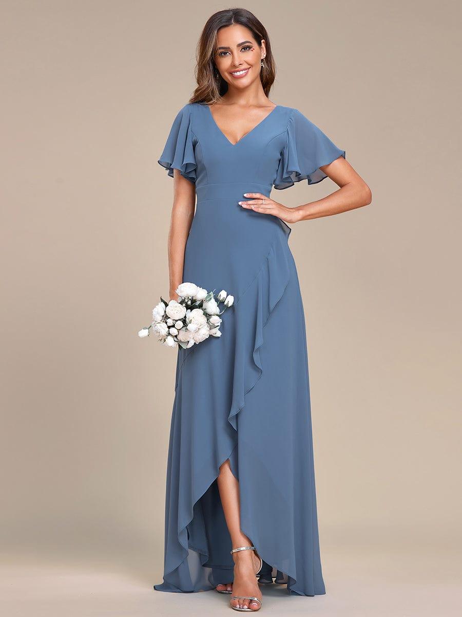 ever OREE|Charming Chiffon Bridesmaid Dress with Lotus Leaf Hemline(Final Sale)