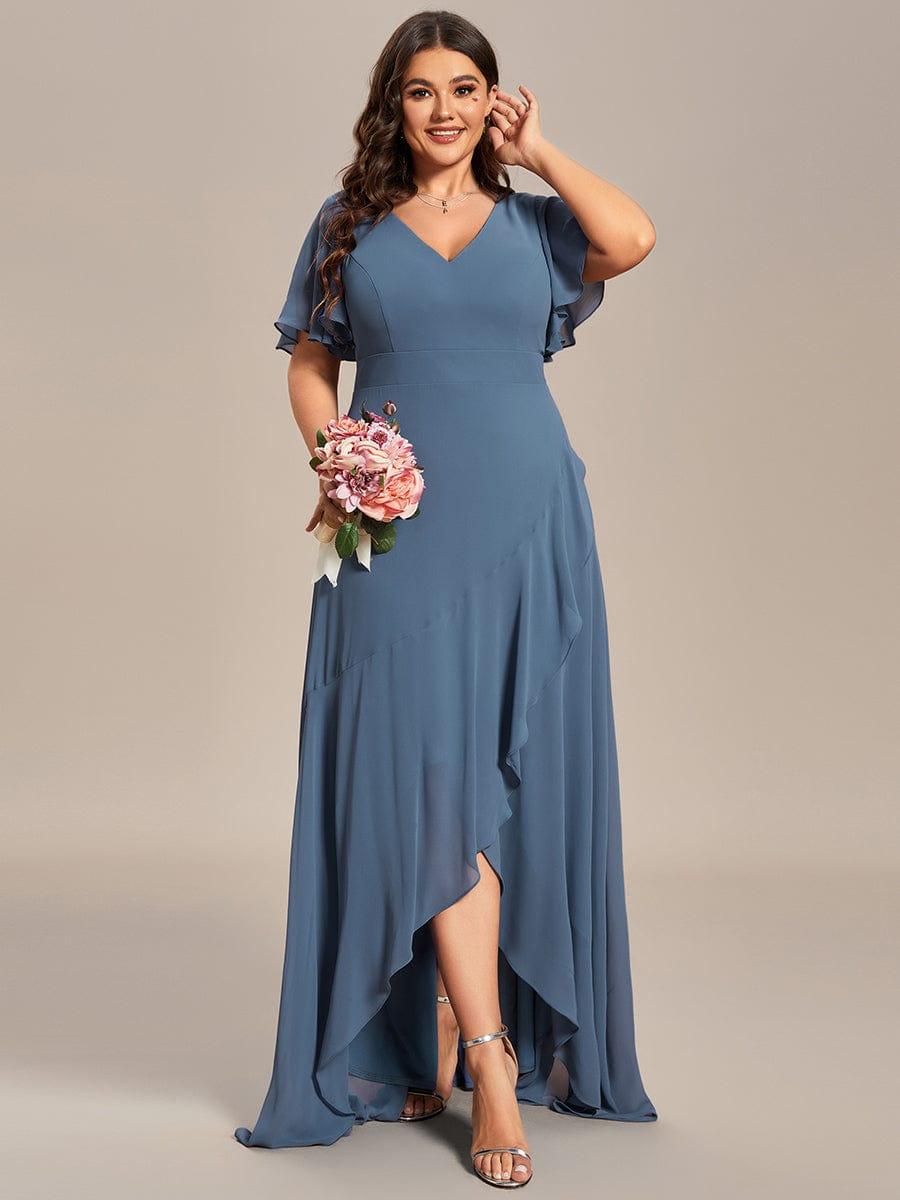 ever OREE|Charming Chiffon Bridesmaid Dress with Lotus Leaf Hemline(Final Sale)