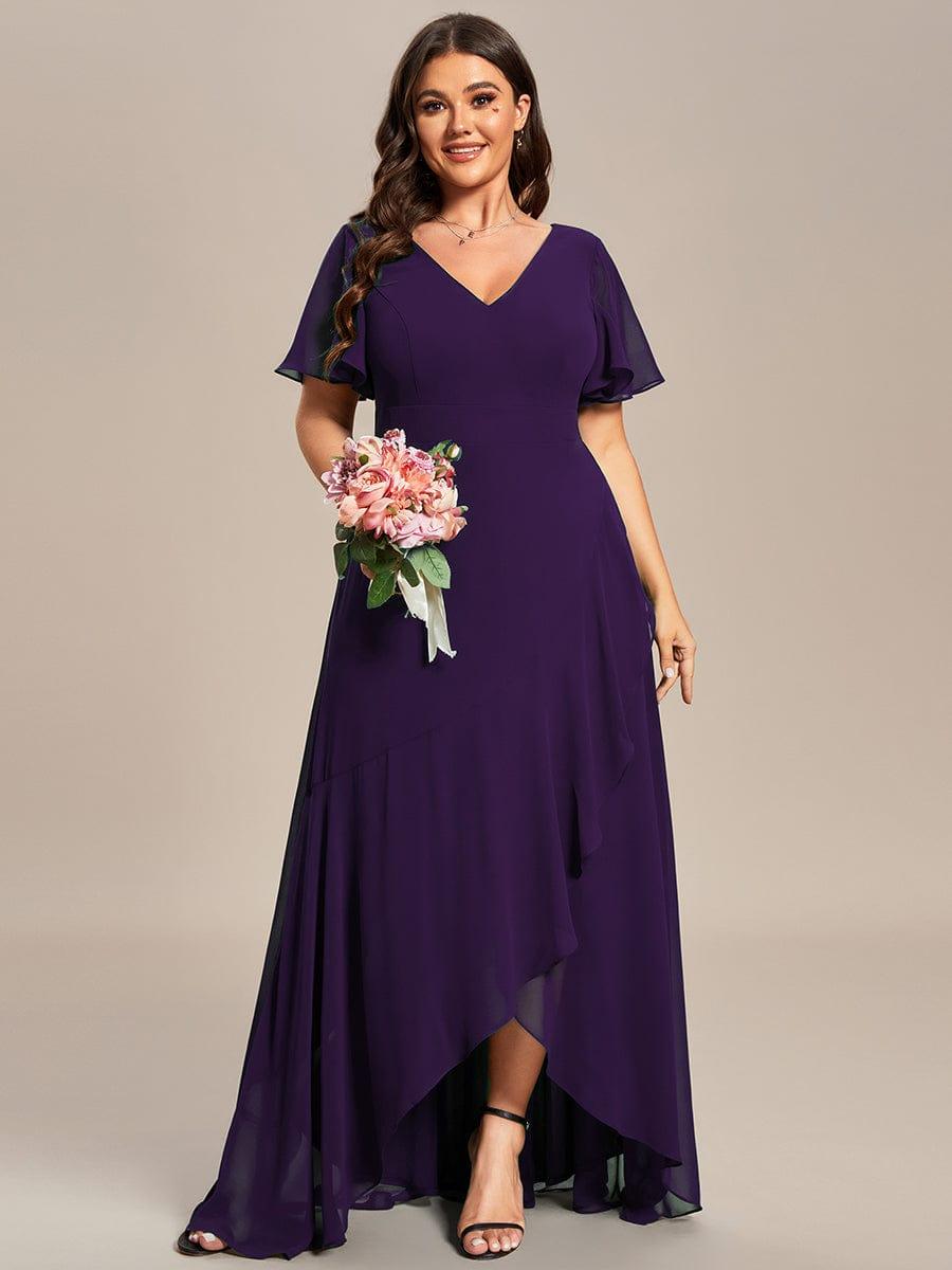 ever OREE|Charming Chiffon Bridesmaid Dress with Lotus Leaf Hemline(Final Sale)