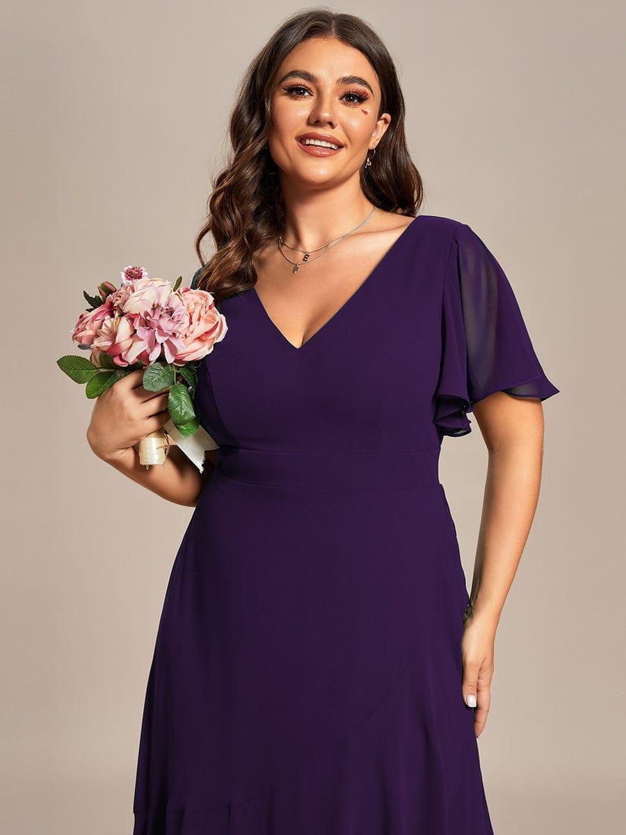 ever OREE|Charming Chiffon Bridesmaid Dress with Lotus Leaf Hemline(Final Sale)