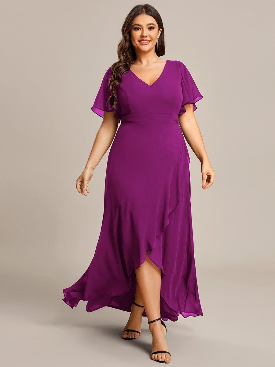 ever OREE|Charming Chiffon Bridesmaid Dress with Lotus Leaf Hemline(Final Sale)