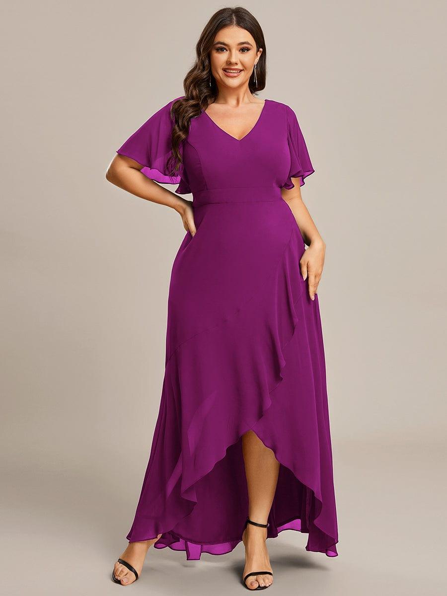 ever OREE|Charming Chiffon Bridesmaid Dress with Lotus Leaf Hemline(Final Sale)