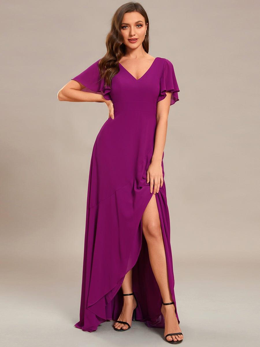 ever OREE|Charming Chiffon Bridesmaid Dress with Lotus Leaf Hemline(Final Sale)