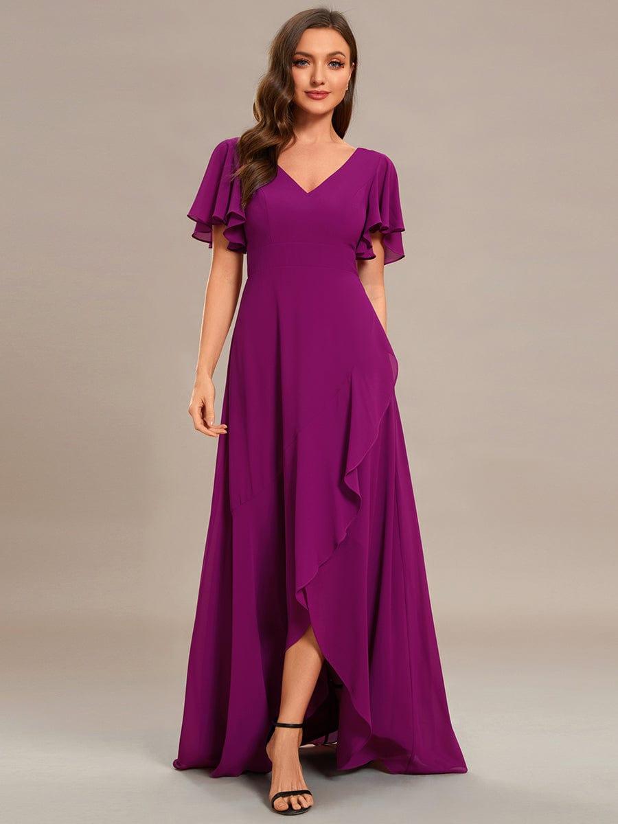 ever OREE|Charming Chiffon Bridesmaid Dress with Lotus Leaf Hemline(Final Sale)