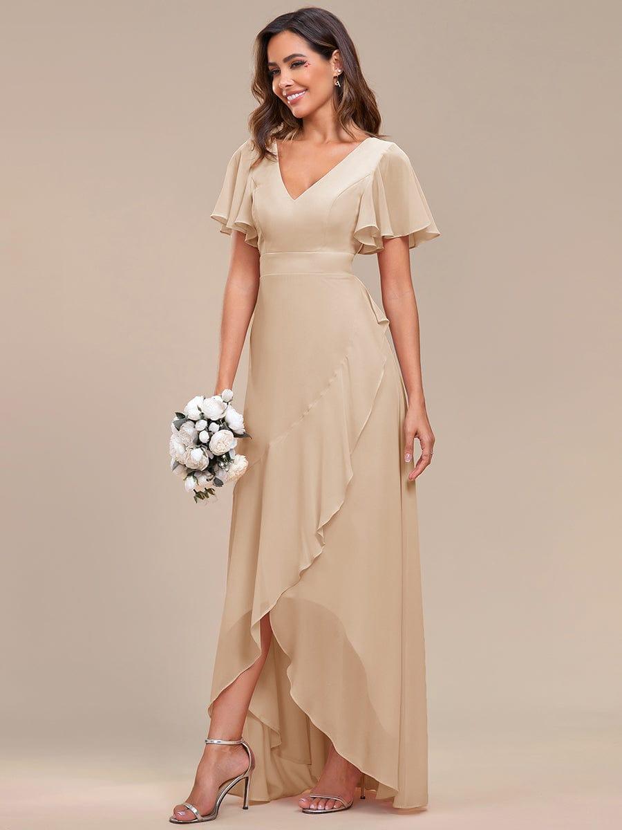 ever OREE|Charming Chiffon Bridesmaid Dress with Lotus Leaf Hemline(Final Sale)