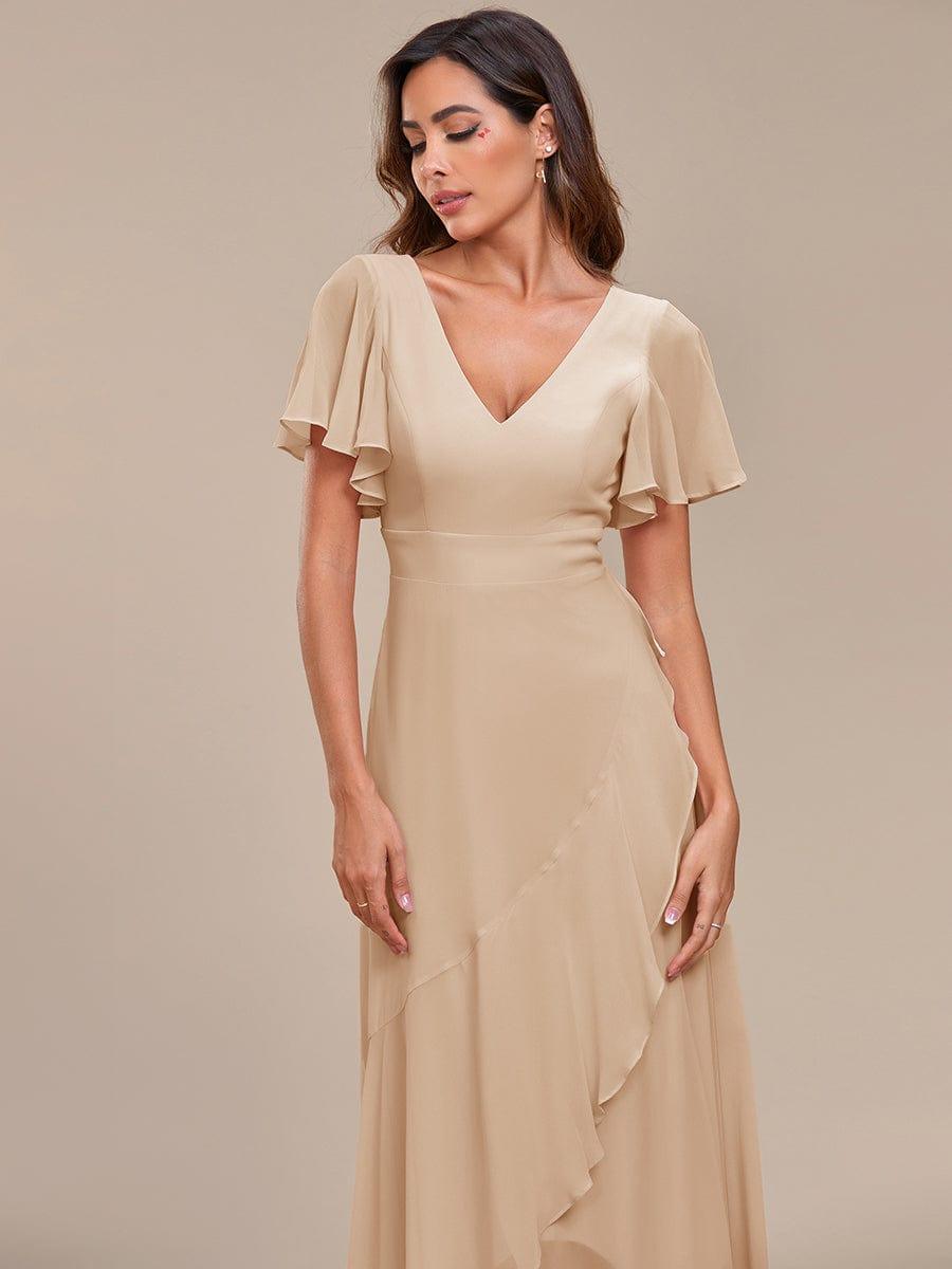 ever OREE|Charming Chiffon Bridesmaid Dress with Lotus Leaf Hemline(Final Sale)