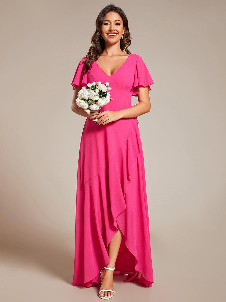 ever OREE|Charming Chiffon Bridesmaid Dress with Lotus Leaf Hemline(Final Sale)