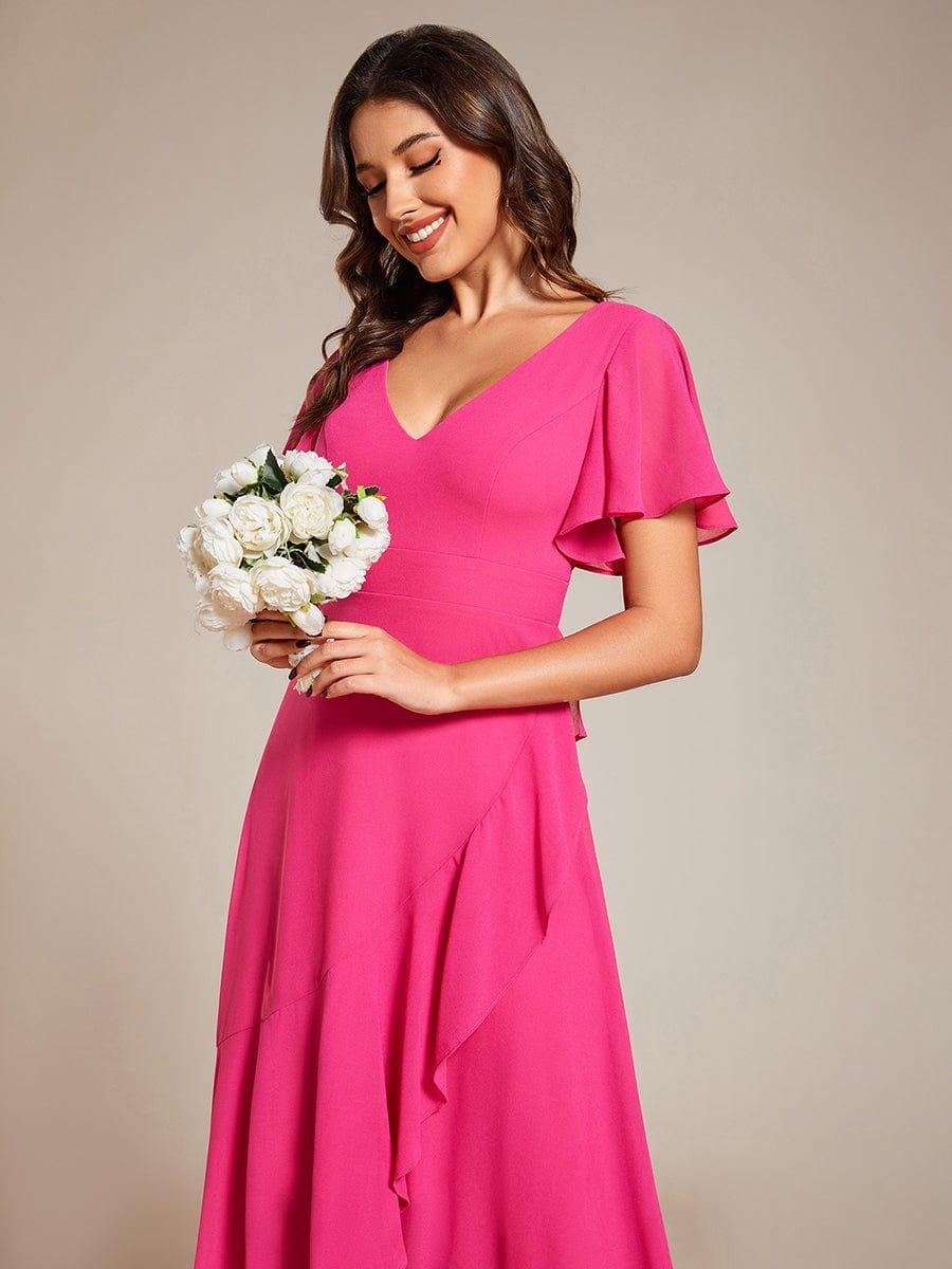 ever OREE|Charming Chiffon Bridesmaid Dress with Lotus Leaf Hemline(Final Sale)