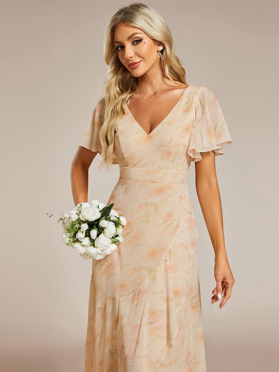 ever OREE|Charming Chiffon Bridesmaid Dress with Lotus Leaf Hemline(Final Sale)