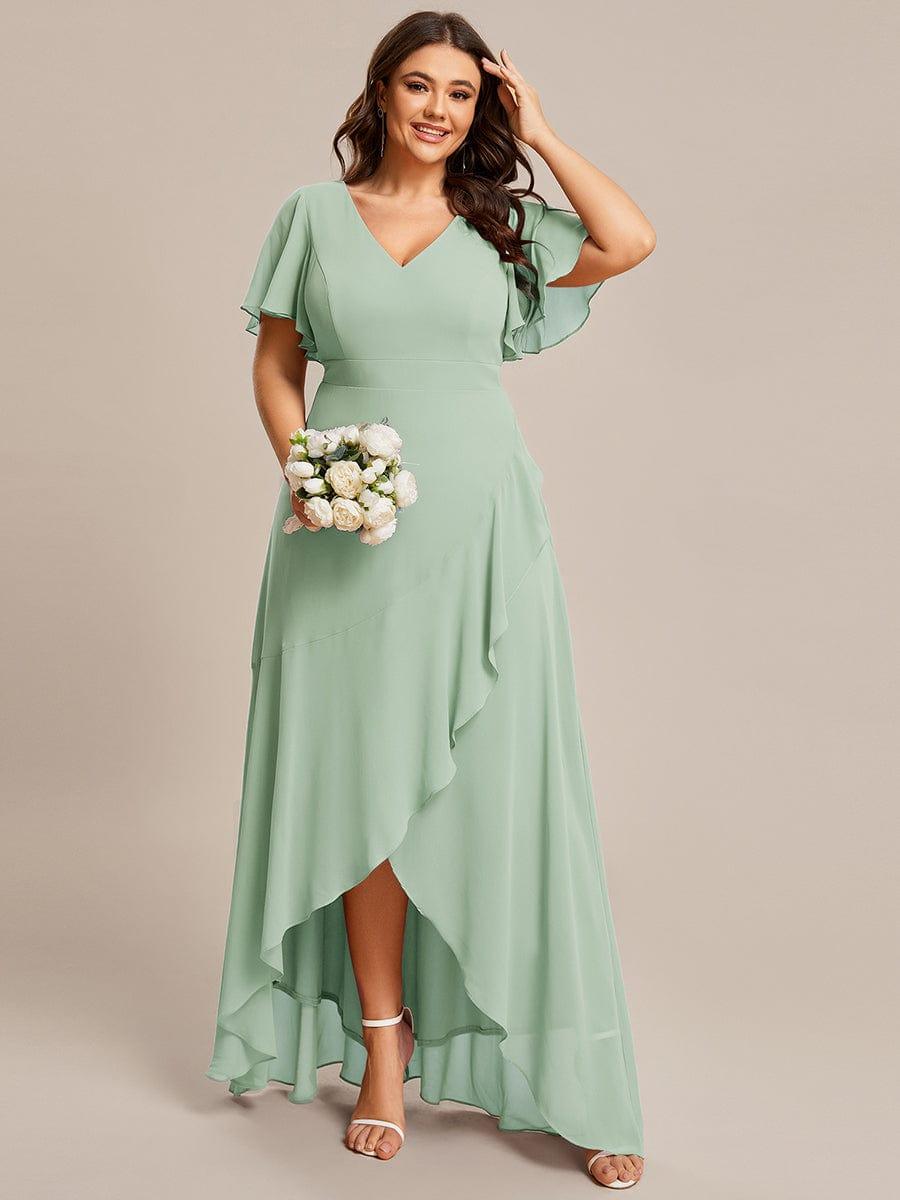 ever OREE|Charming Chiffon Bridesmaid Dress with Lotus Leaf Hemline(Final Sale)