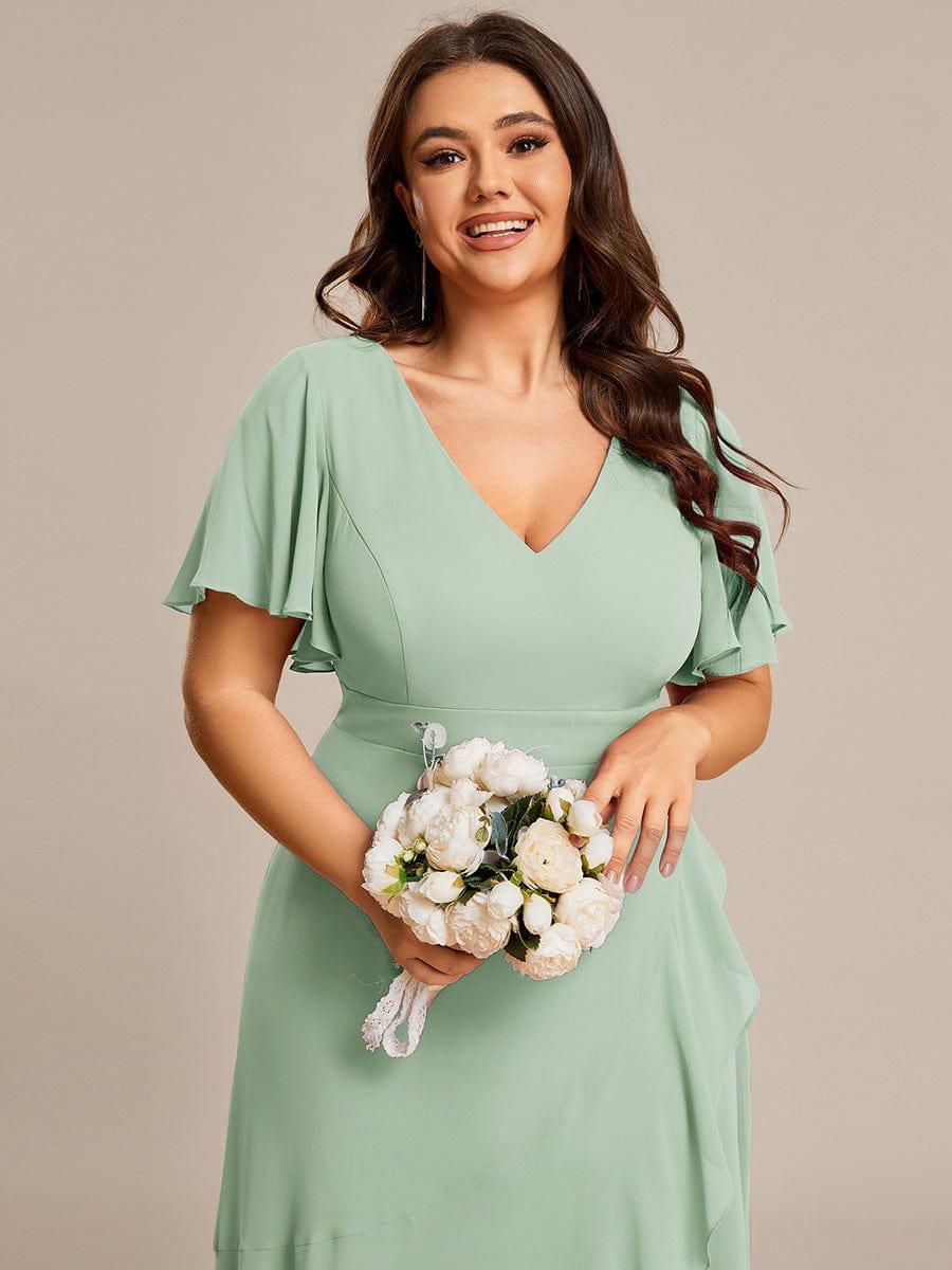 ever OREE|Charming Chiffon Bridesmaid Dress with Lotus Leaf Hemline(Final Sale)