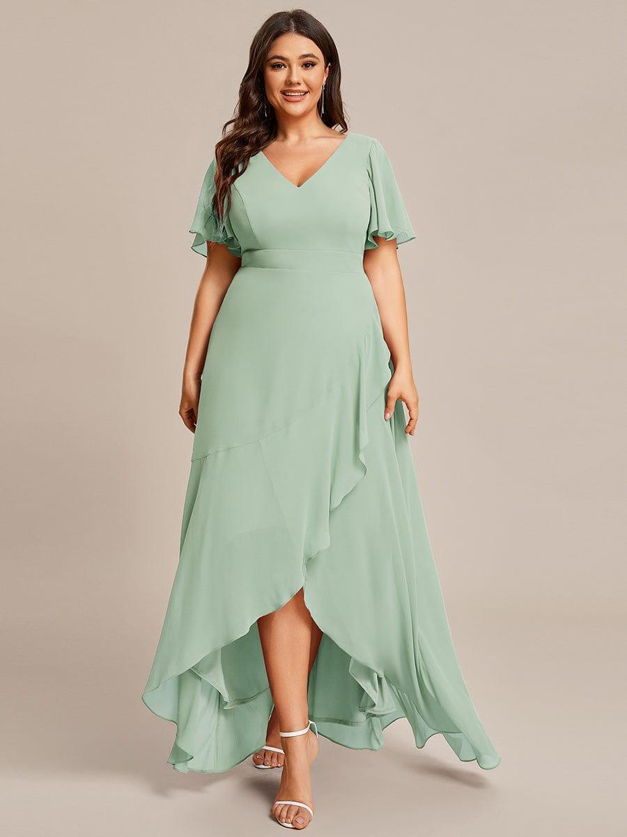 ever OREE|Charming Chiffon Bridesmaid Dress with Lotus Leaf Hemline(Final Sale)