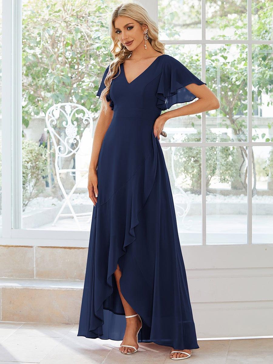 ever OREE|Charming Chiffon Bridesmaid Dress with Lotus Leaf Hemline(Final Sale)