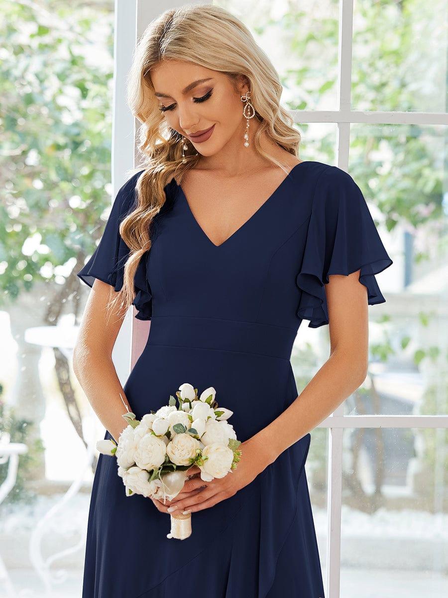 ever OREE|Charming Chiffon Bridesmaid Dress with Lotus Leaf Hemline(Final Sale)