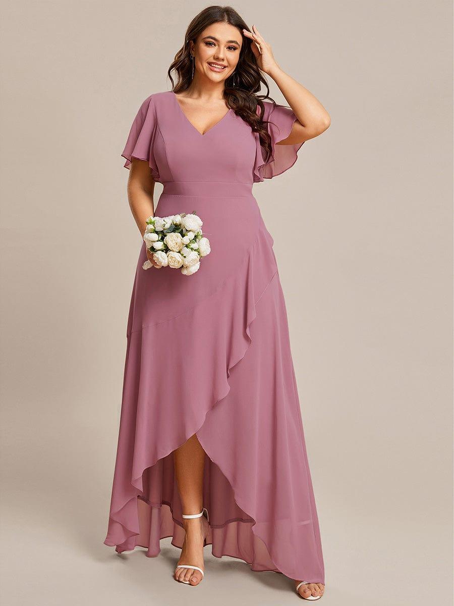 ever OREE|Charming Chiffon Bridesmaid Dress with Lotus Leaf Hemline(Final Sale)