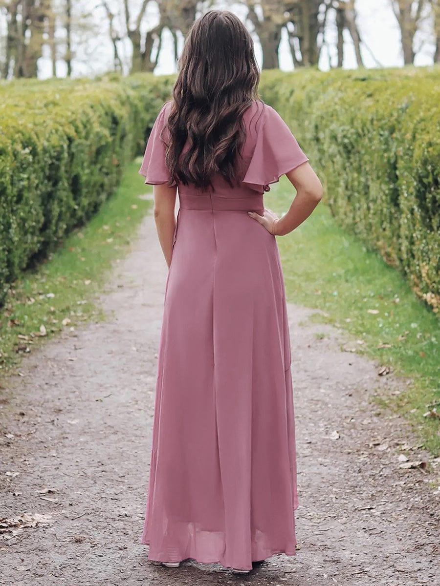ever OREE|Charming Chiffon Bridesmaid Dress with Lotus Leaf Hemline(Final Sale)