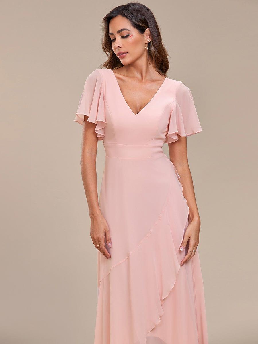ever OREE|Charming Chiffon Bridesmaid Dress with Lotus Leaf Hemline(Final Sale)