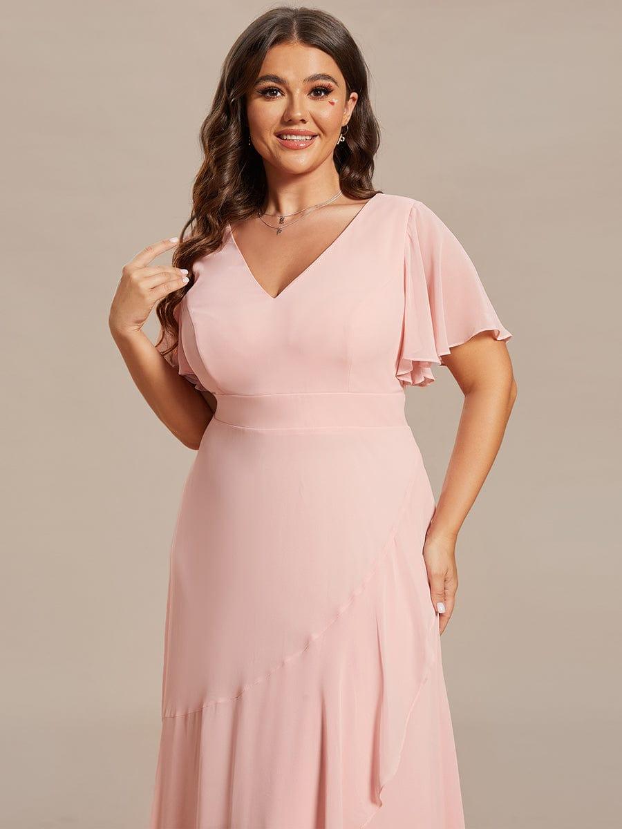 ever OREE|Charming Chiffon Bridesmaid Dress with Lotus Leaf Hemline(Final Sale)