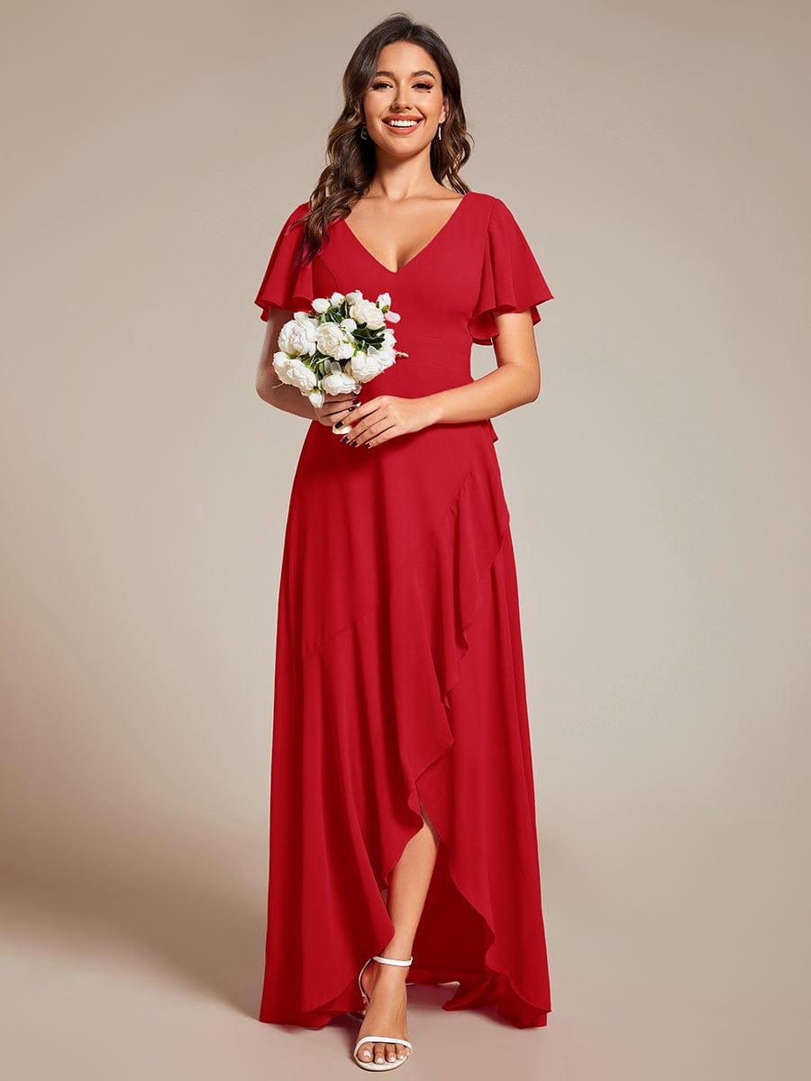 ever OREE|Charming Chiffon Bridesmaid Dress with Lotus Leaf Hemline(Final Sale)