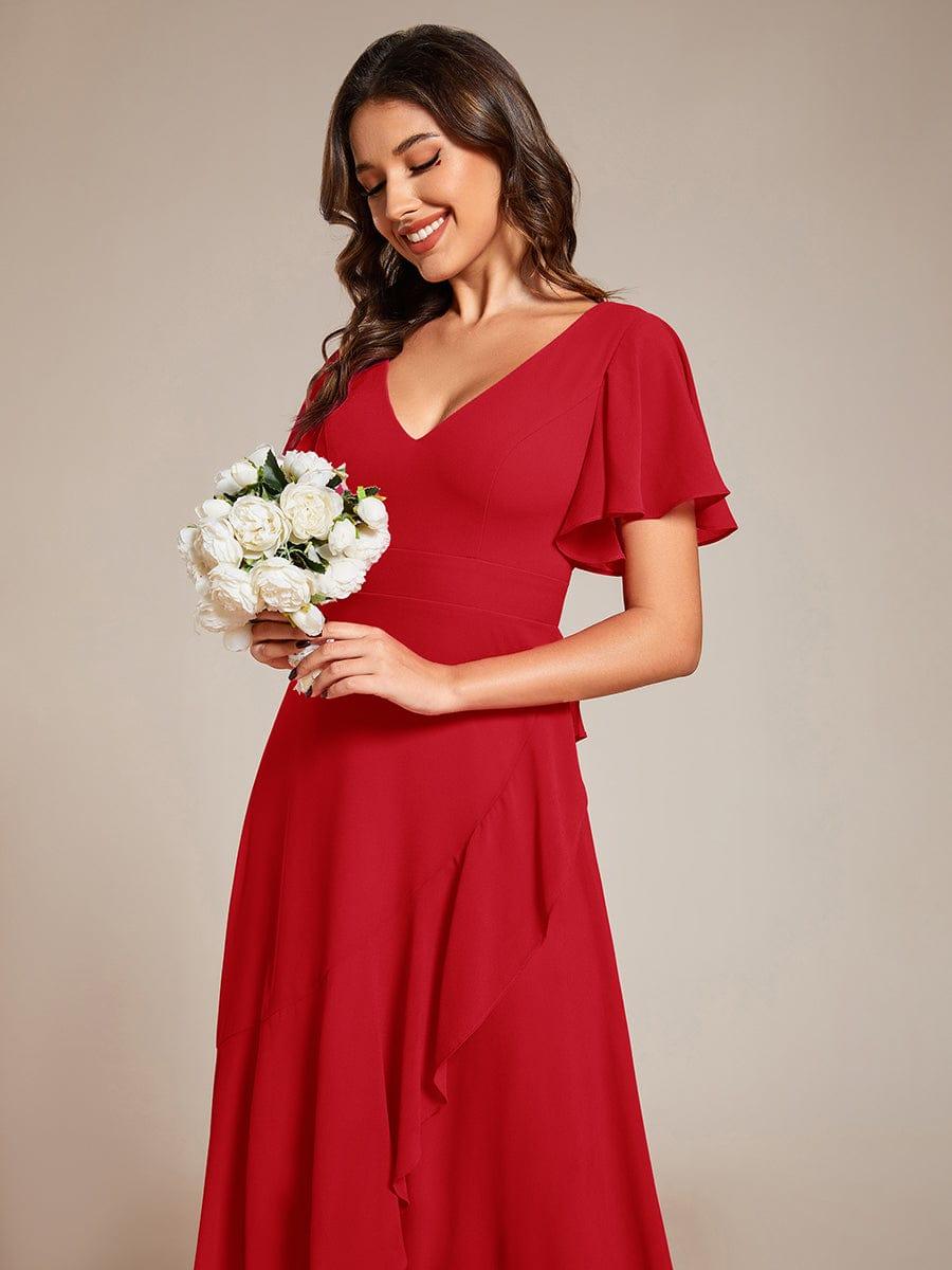 ever OREE|Charming Chiffon Bridesmaid Dress with Lotus Leaf Hemline(Final Sale)