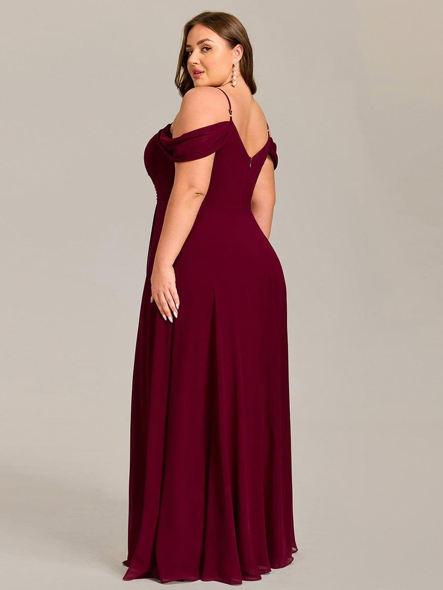 pretty LIANNE|Plus Size Multiway A-Line Off the Shoulder Chiffon Maxi Bridesmaid Dress