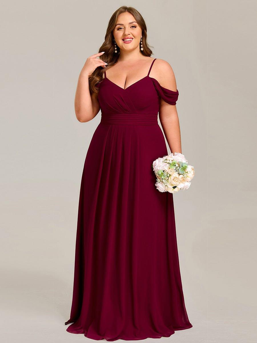 pretty LIANNE|Plus Size Multiway A-Line Off the Shoulder Chiffon Maxi Bridesmaid Dress