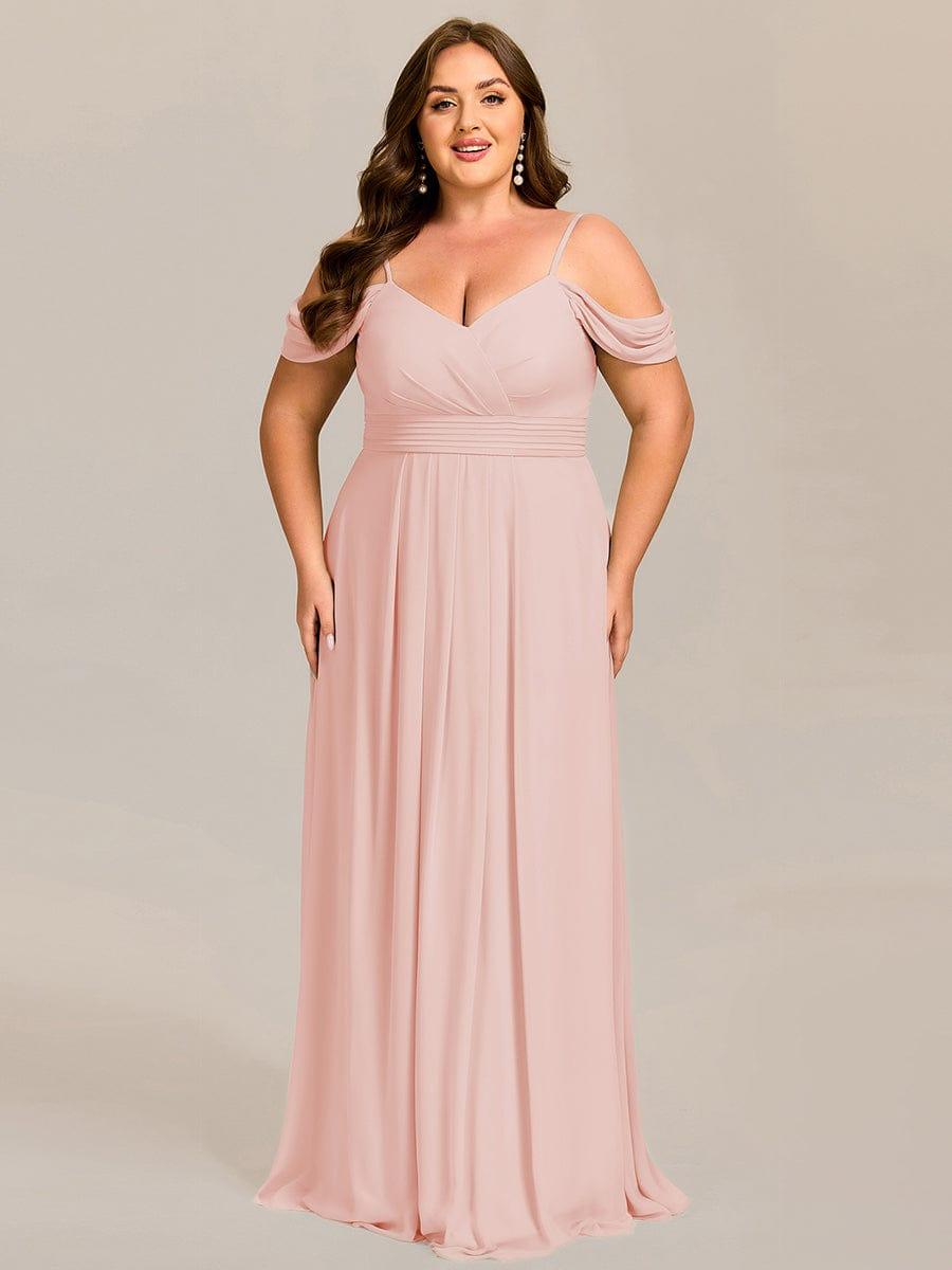 pretty LIANNE|Plus Size Multiway A-Line Off the Shoulder Chiffon Maxi Bridesmaid Dress