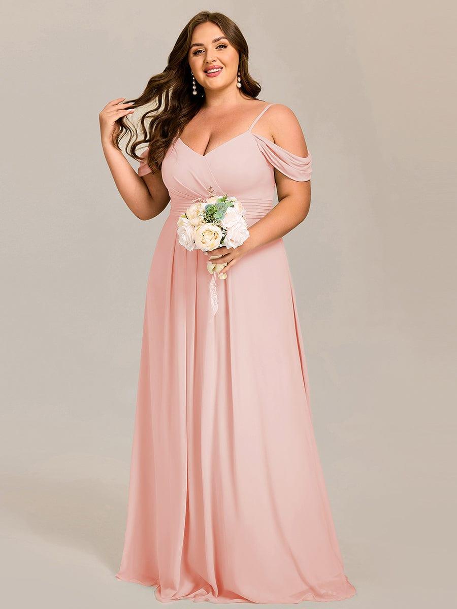 pretty LIANNE|Plus Size Multiway A-Line Off the Shoulder Chiffon Maxi Bridesmaid Dress